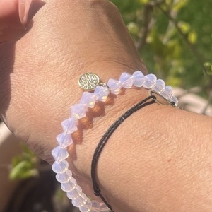 Rózsaszín Preciosa bicone 6 mm kristálykarkötő. - ékszer - karkötő - ásványkarkötő - Meska.hu