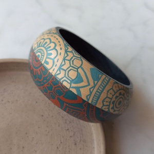 Festett fa karkötő, Ékszer, Karkötő, Karperec, Festett tárgyak, MESKA