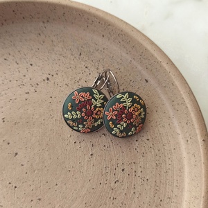 Virágos fülbevaló, Ékszer, Fülbevaló, Lógó fülbevaló, Ékszerkészítés, Gyurma, MESKA