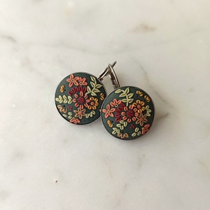 Virágos fülbevaló - ékszer - fülbevaló - lógó fülbevaló - Meska.hu