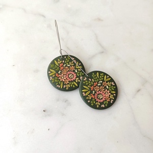 Virágos fülbevaló - ékszer - fülbevaló - lógó fülbevaló - Meska.hu