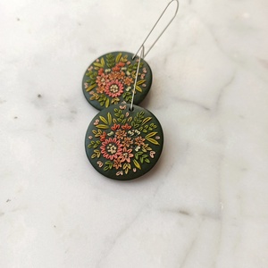 Virágos fülbevaló - ékszer - fülbevaló - lógó fülbevaló - Meska.hu