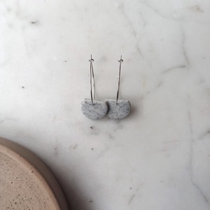 Félkör karika gyurma fülbevaló - ékszer - fülbevaló - karika fülbevaló - Meska.hu