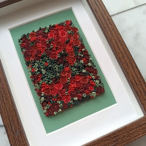 Piros virágtenger - 3D gyurma kép (S), Otthon & Életmód, Dekoráció, Kép & Falikép, 3d képek, Gyurma, MESKA