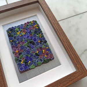 Indigó virágtenger - 3D gyurma kép (S), Otthon & Életmód, Dekoráció, Kép & Falikép, 3d képek, Gyurma, MESKA