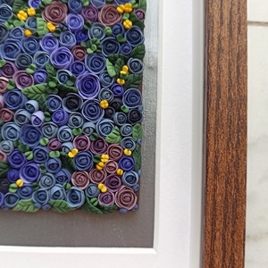 Indigó virágtenger - 3D gyurma kép (S) - otthon & életmód - dekoráció - kép & falikép - 3d képek - Meska.hu