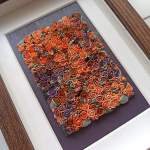 Lila-barack virágtenger - 3D gyurma kép (S) - Meska.hu