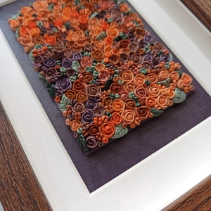 Lila-barack virágtenger - 3D gyurma kép (S) - otthon & életmód - dekoráció - kép & falikép - 3d képek - Meska.hu