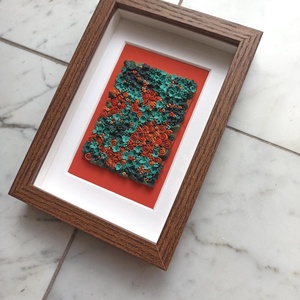 Türkiz-narancs virágtenger - 3D gyurma kép (S) - otthon & életmód - dekoráció - kép & falikép - 3d képek - Meska.hu