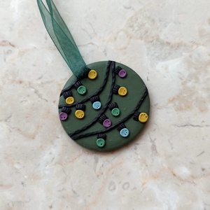 Gyurma karácsonyfadísz - égősor, Karácsony, Karácsonyi lakásdekoráció, Karácsonyfadíszek, Gyurma, MESKA