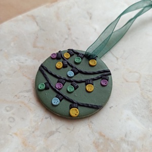 Gyurma karácsonyfadísz - égősor - karácsony - karácsonyi lakásdekoráció - karácsonyfadíszek - Meska.hu