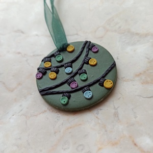 Gyurma karácsonyfadísz - égősor - karácsony - karácsonyi lakásdekoráció - karácsonyfadíszek - Meska.hu