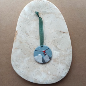 Gyurma karácsonyfadísz - sífelvonó - karácsony - karácsonyi lakásdekoráció - karácsonyfadíszek - Meska.hu