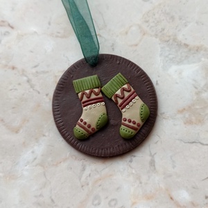 Gyurma karácsonyfadísz - zokni, Karácsony, Karácsonyi lakásdekoráció, Karácsonyfadíszek, Gyurma, MESKA