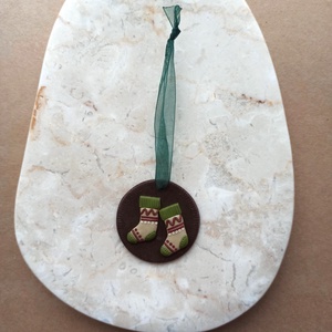 Gyurma karácsonyfadísz - zokni - karácsony - karácsonyi lakásdekoráció - karácsonyfadíszek - Meska.hu