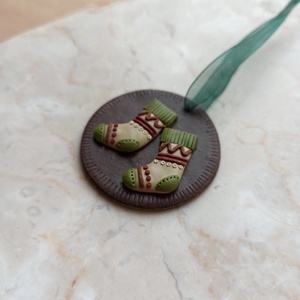 Gyurma karácsonyfadísz - zokni - karácsony - karácsonyi lakásdekoráció - karácsonyfadíszek - Meska.hu