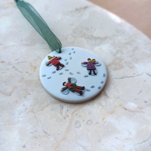 Gyurma karácsonyfadísz - hóangyal - karácsony - karácsonyi lakásdekoráció - karácsonyfadíszek - Meska.hu