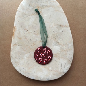 Gyurma karácsonyfadísz - candy cane - karácsony - karácsonyi lakásdekoráció - karácsonyfadíszek - Meska.hu