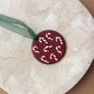 Gyurma karácsonyfadísz - candy cane - karácsony - karácsonyi lakásdekoráció - karácsonyfadíszek - Meska.hu