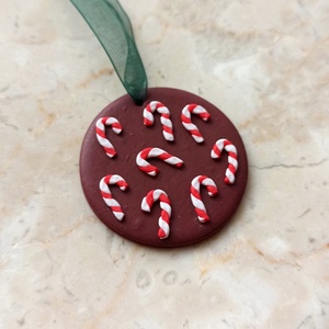 Gyurma karácsonyfadísz - candy cane, Karácsony, Karácsonyi lakásdekoráció, Karácsonyfadíszek, Gyurma, MESKA