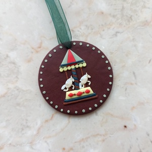 Gyurma karácsonyfadísz - körhinta, Karácsony, Karácsonyi lakásdekoráció, Karácsonyfadíszek, Gyurma, MESKA
