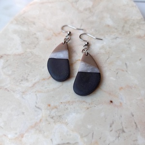 Csepp alakú gyurma fülbevaló - ékszer - fülbevaló - lógó fülbevaló - Meska.hu