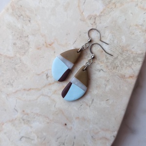 Csepp alakú gyurma fülbevaló - ékszer - fülbevaló - lógó fülbevaló - Meska.hu