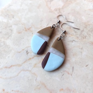 Csepp alakú gyurma fülbevaló, Ékszer, Fülbevaló, Lógó fülbevaló, Ékszerkészítés, Gyurma, MESKA