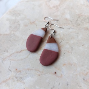 Csepp alakú gyurma fülbevaló, Ékszer, Fülbevaló, Lógó fülbevaló, Ékszerkészítés, Gyurma, MESKA