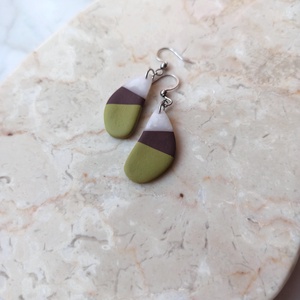 Csepp alakú gyurma fülbevaló - ékszer - fülbevaló - lógó fülbevaló - Meska.hu