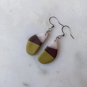 Csepp alakú gyurma fülbevaló - ékszer - fülbevaló - lógó fülbevaló - Meska.hu