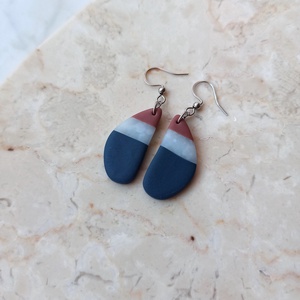 Csepp alakú gyurma fülbevaló - ékszer - fülbevaló - lógó fülbevaló - Meska.hu