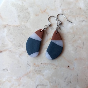 Csepp alakú gyurma fülbevaló - ékszer - fülbevaló - lógó fülbevaló - Meska.hu