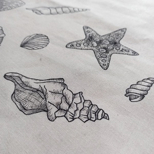 Festett vászontáska - tenger - táska & tok - bevásárlás & shopper táska - shopper, textiltáska, szatyor - Meska.hu