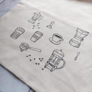 Festett vászontáska - kávé - táska & tok - bevásárlás & shopper táska - shopper, textiltáska, szatyor - Meska.hu