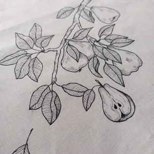 Festett vászontáska - körtefa - táska & tok - bevásárlás & shopper táska - shopper, textiltáska, szatyor - Meska.hu