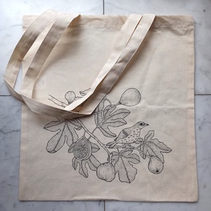 Festett vászontáska - fügefa - táska & tok - bevásárlás & shopper táska - shopper, textiltáska, szatyor - Meska.hu