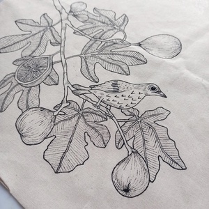 Festett vászontáska - fügefa - táska & tok - bevásárlás & shopper táska - shopper, textiltáska, szatyor - Meska.hu