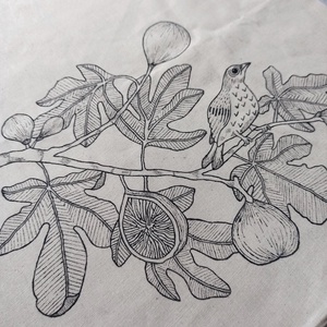 Festett vászontáska - fügefa - táska & tok - bevásárlás & shopper táska - shopper, textiltáska, szatyor - Meska.hu