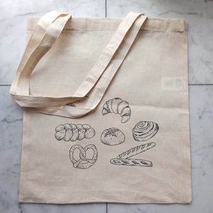 Festett vászontáska - pékség - táska & tok - bevásárlás & shopper táska - shopper, textiltáska, szatyor - Meska.hu