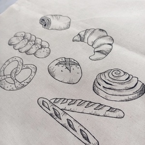 Festett vászontáska - pékség - táska & tok - bevásárlás & shopper táska - shopper, textiltáska, szatyor - Meska.hu