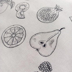 Festett vászontáska - gyümölcsök - táska & tok - bevásárlás & shopper táska - shopper, textiltáska, szatyor - Meska.hu