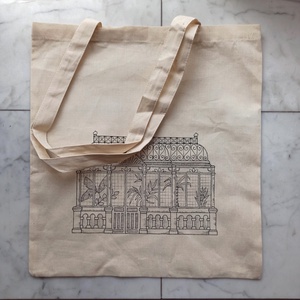 Festett vászontáska - üvegház - táska & tok - bevásárlás & shopper táska - shopper, textiltáska, szatyor - Meska.hu