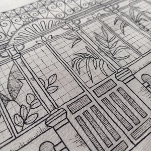 Festett vászontáska - üvegház - táska & tok - bevásárlás & shopper táska - shopper, textiltáska, szatyor - Meska.hu