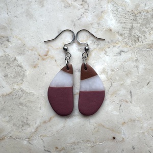 Csepp alakú gyurma fülbevaló - ékszer - fülbevaló - lógó fülbevaló - Meska.hu