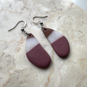 Csepp alakú gyurma fülbevaló - ékszer - fülbevaló - lógó fülbevaló - Meska.hu