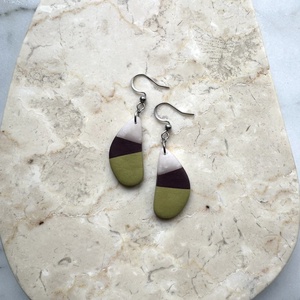 Csepp alakú gyurma fülbevaló - ékszer - fülbevaló - lógó fülbevaló - Meska.hu