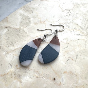 Csepp alakú gyurma fülbevaló, Ékszer, Fülbevaló, Lógó fülbevaló, Ékszerkészítés, Gyurma, MESKA