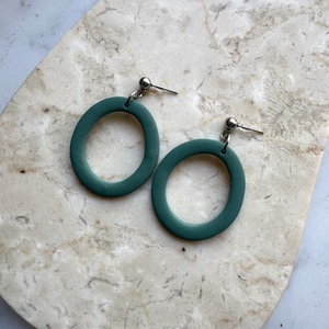 Ovális  bedugós fülbevaló - lagúna - ékszer - fülbevaló - lógó fülbevaló - Meska.hu