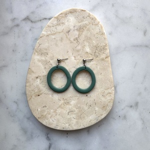 Ovális  bedugós fülbevaló - lagúna - ékszer - fülbevaló - lógó fülbevaló - Meska.hu